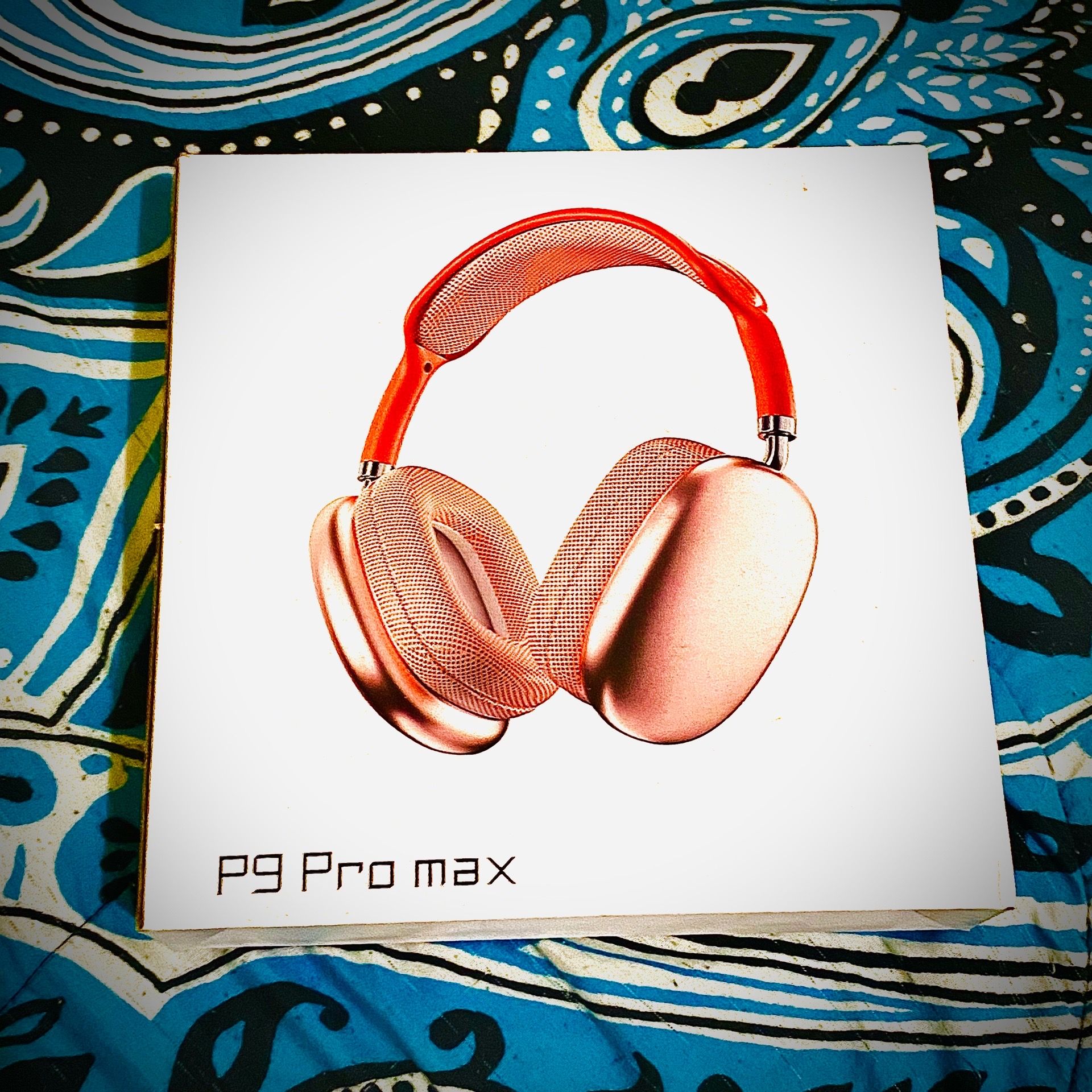 Red/Rose Pink P9 Pro Max Wireless Headphones — Bluetooth Deep Ba