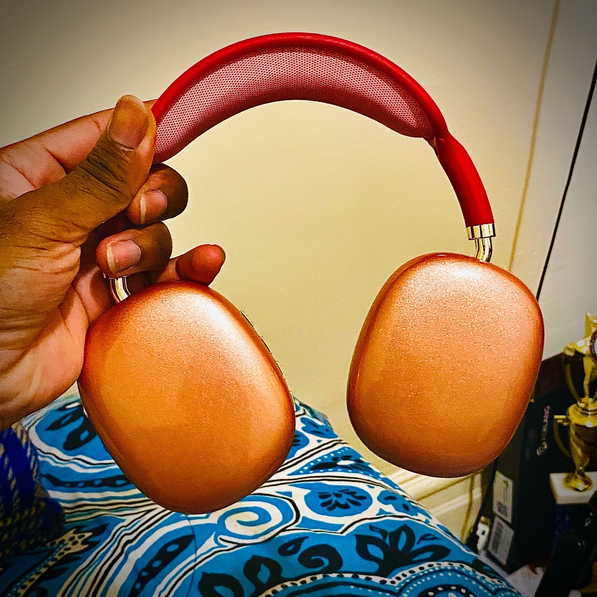 Red/Rose Pink P9 Pro Max Wireless Headphones — Bluetooth Deep Ba - photo 2