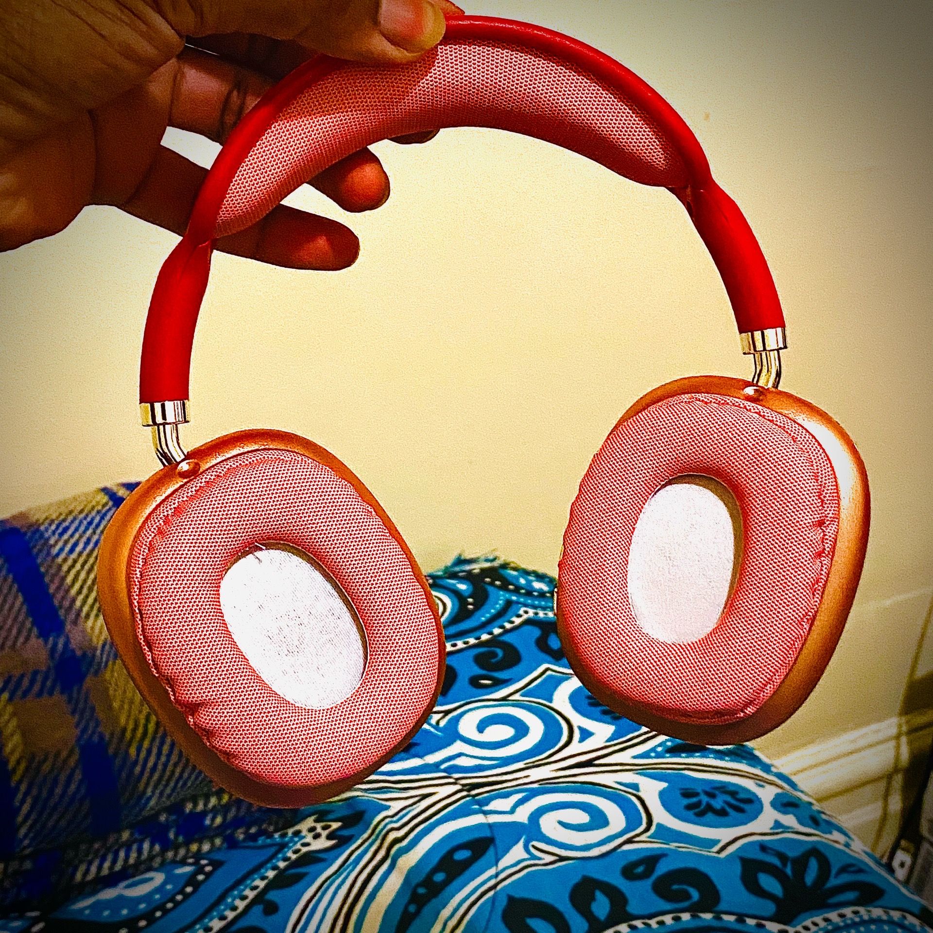 Red/Rose Pink P9 Pro Max Wireless Headphones — Bluetooth Deep Ba - photo 4