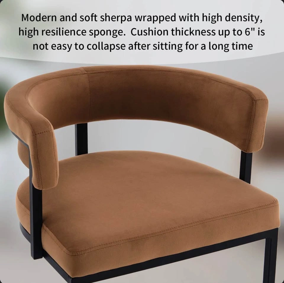 Counter Stools Set of 2 – Taupe Velvet Barrel Back - Assembled - photo 4