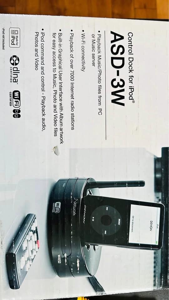 Denon ASD-3W Control Dock for iPod (Black) – In Box