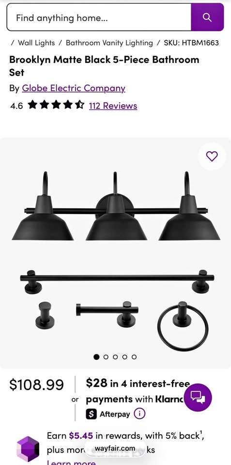 Globe Electric 5-piece Bathroom Set