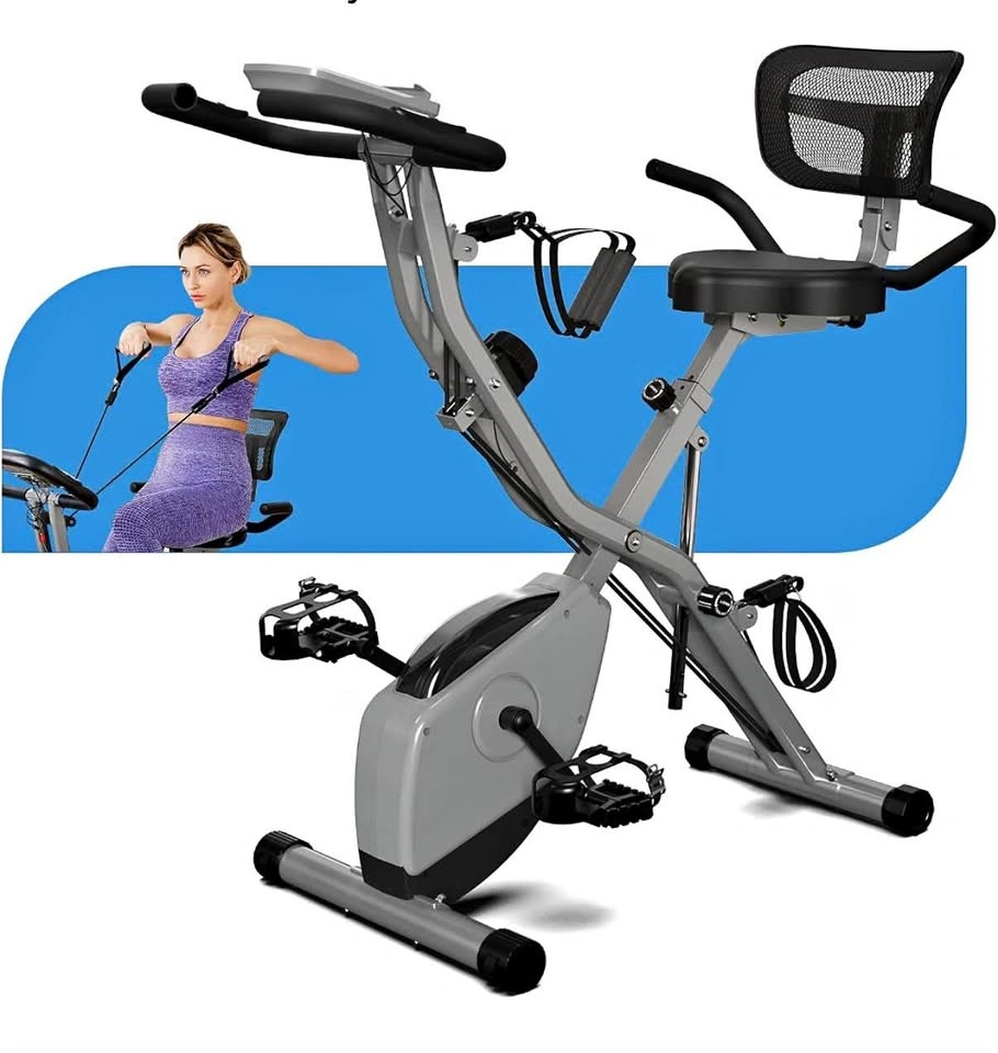 Folding Exercise Bike with Resistance Bands