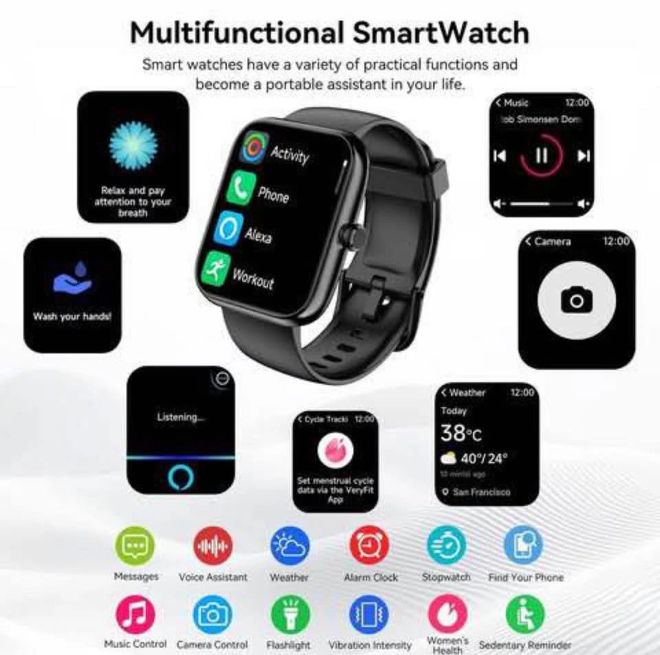 Smartwatch with Bluetooth Call, Alexa Built-in, and IP68 Waterpr - photo 5