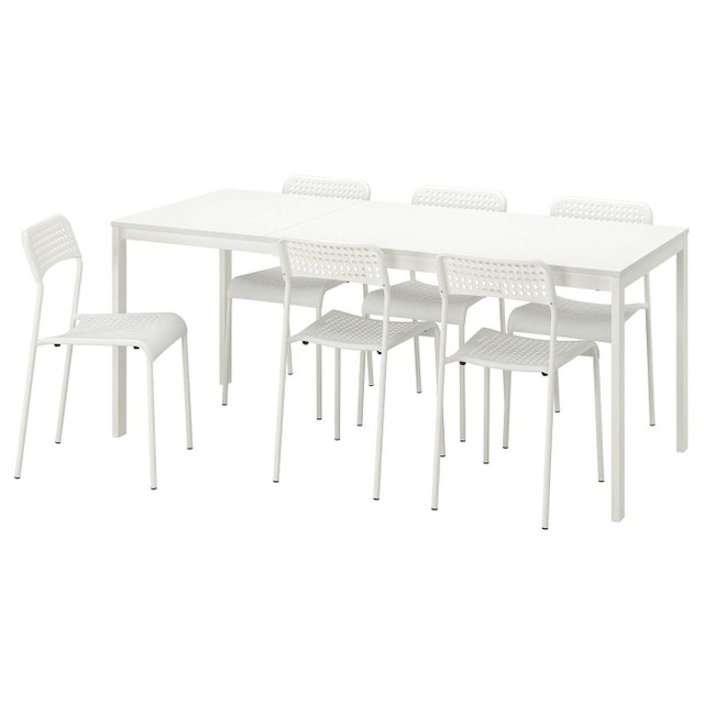 IKEA VANGSTA / ADDE Extendable Table and 6 Chairs – Like New