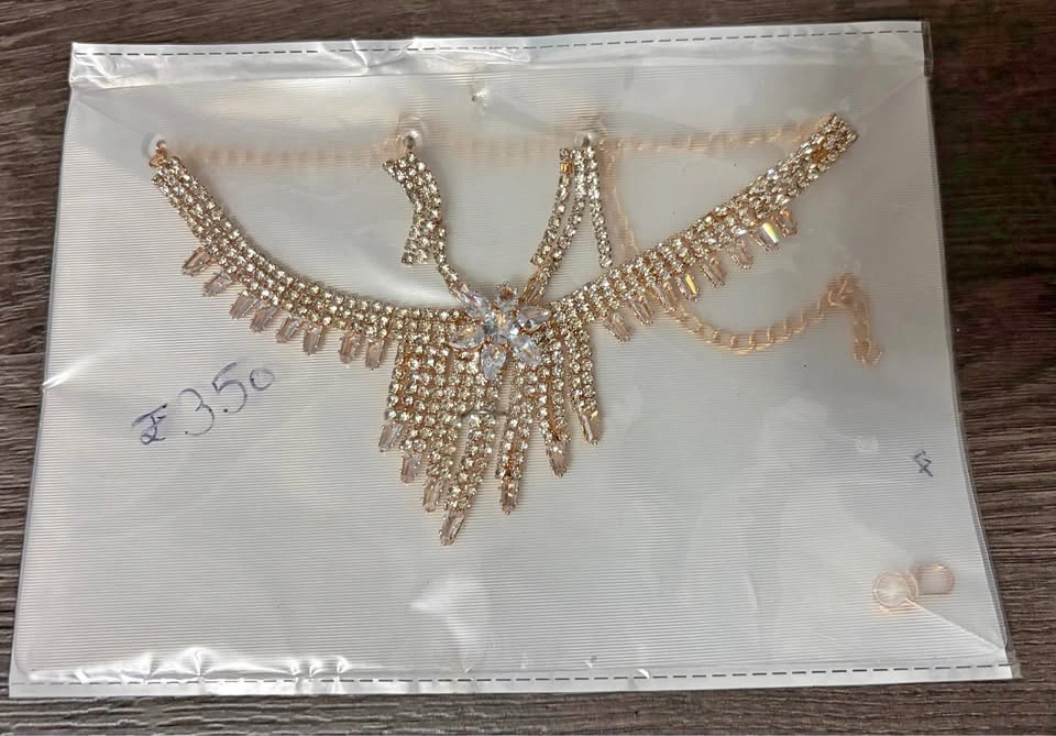 Rose Gold Rhinestone Choker and Earring Set