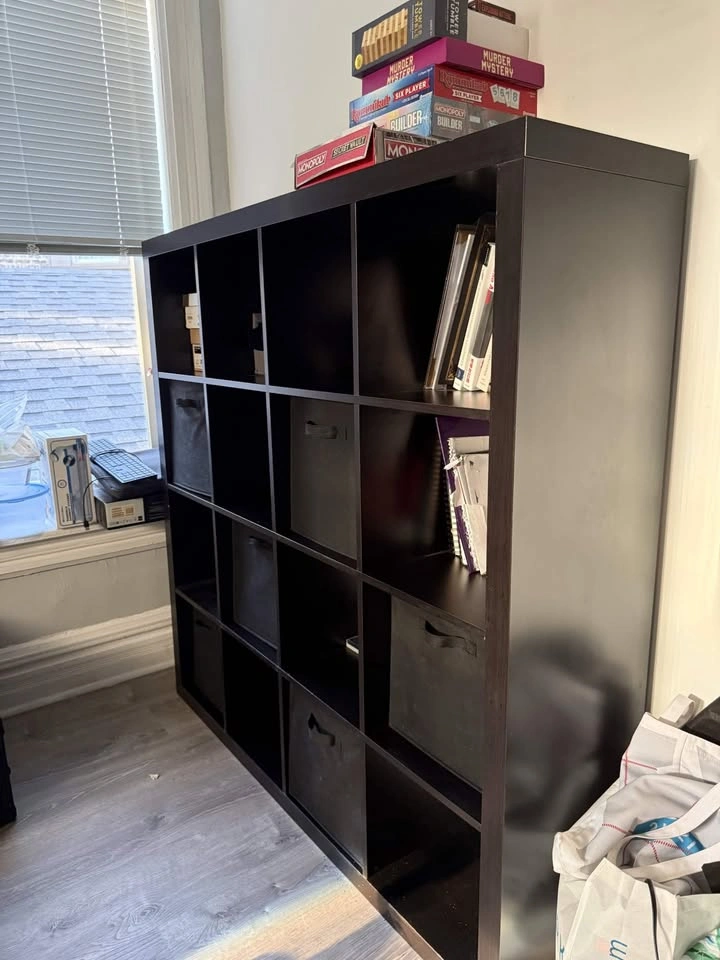 Large 4x4 Cube Storage Shelf with 6 Bins - photo 2