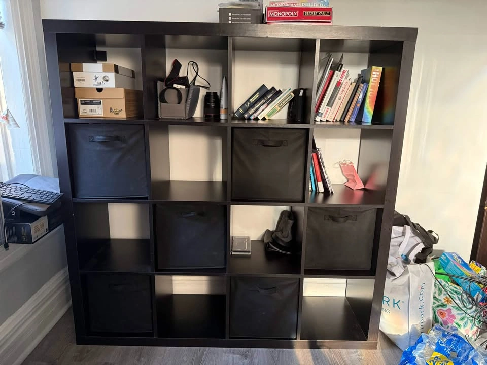 Large 4x4 Cube Storage Shelf with 6 Bins - photo 3