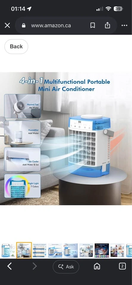 4-in-1 Portable Mini Air Conditioner LED - photo 2