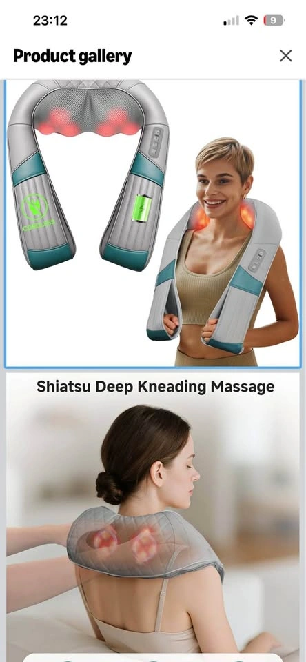SNAILAX Cordless Neck & Shoulder Shiatsu Massager with Heat