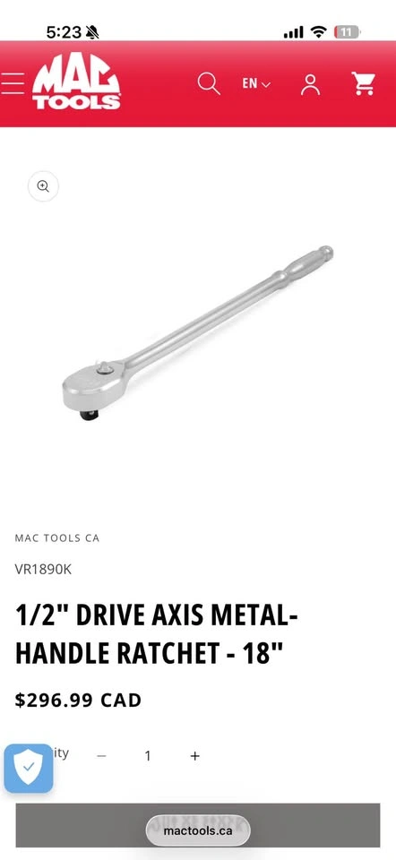 Mac Tools 1/2” drive ratchet - photo 4