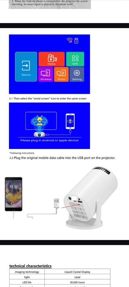 Portable Mini Projector with Remote - photo 4