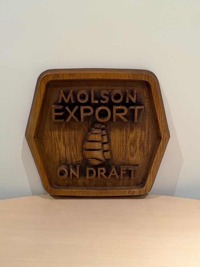 Vintage Molson Export Wooden Bar Sign