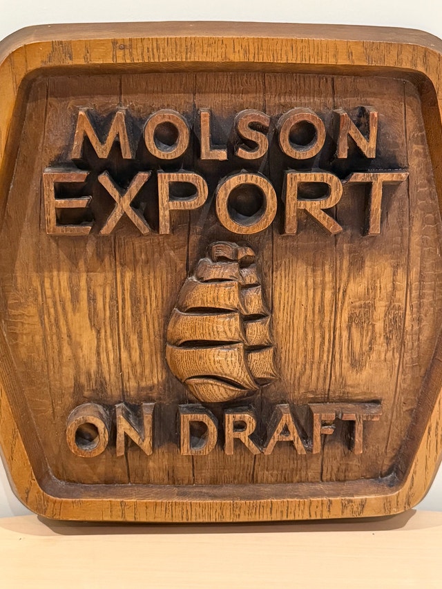 Vintage Molson Export Wooden Bar Sign - photo 2