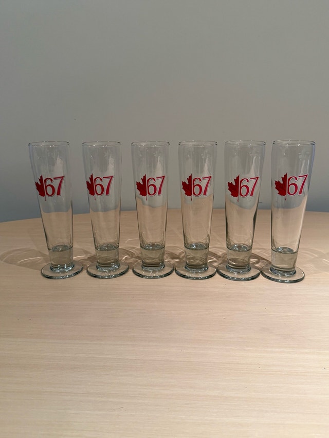 Set of 6 Molson Canadian 67 Pilsner Glasses