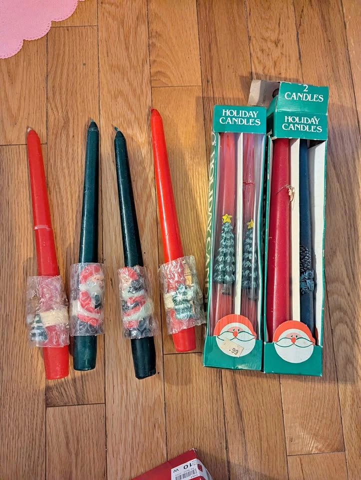 Vintage Christmas tapered candles