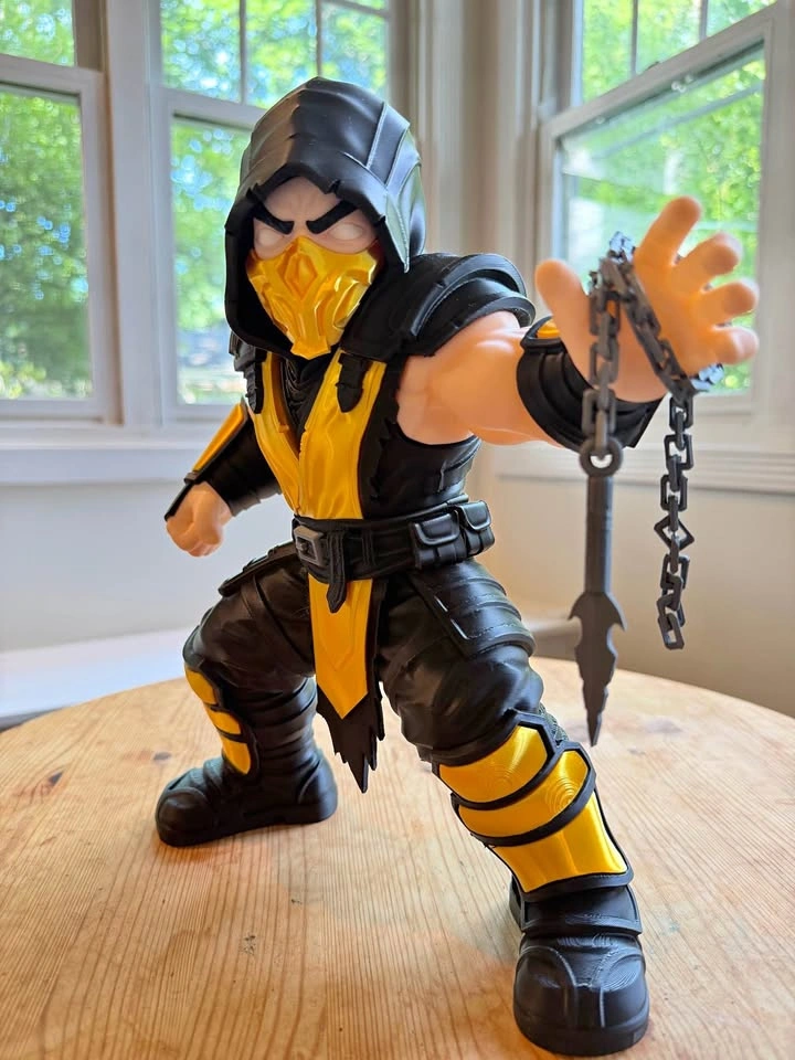 Mortal Kombat Scorpion Figure | Silk Gold 3D Printed