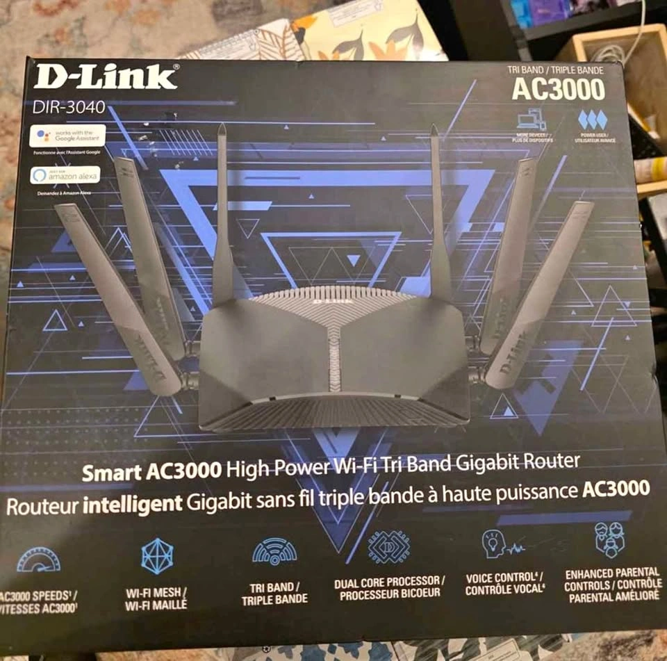 D-Link DIR-3040 AC3000 Smart Wi-Fi Tri Band Gigabit Router