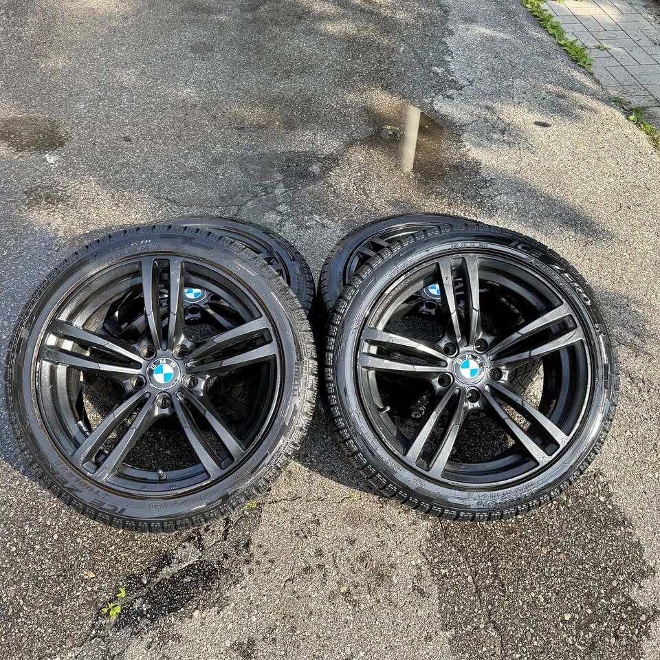 18” Black 437M Style Wheels + Winter Tires — 5x120