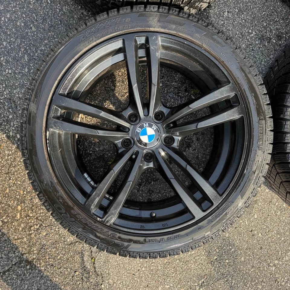 18” Black 437M Style Wheels + Winter Tires — 5x120 - photo 2