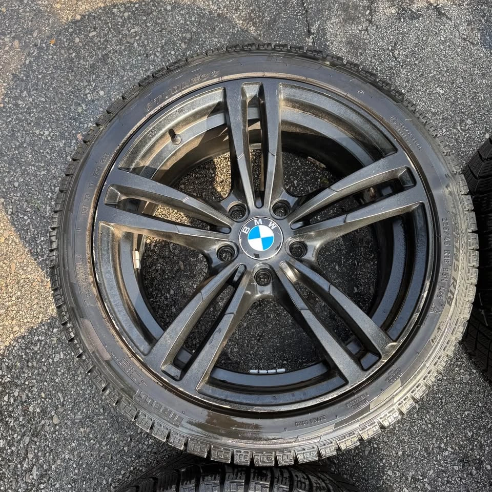 18” Black 437M Style Wheels + Winter Tires — 5x120 - photo 4