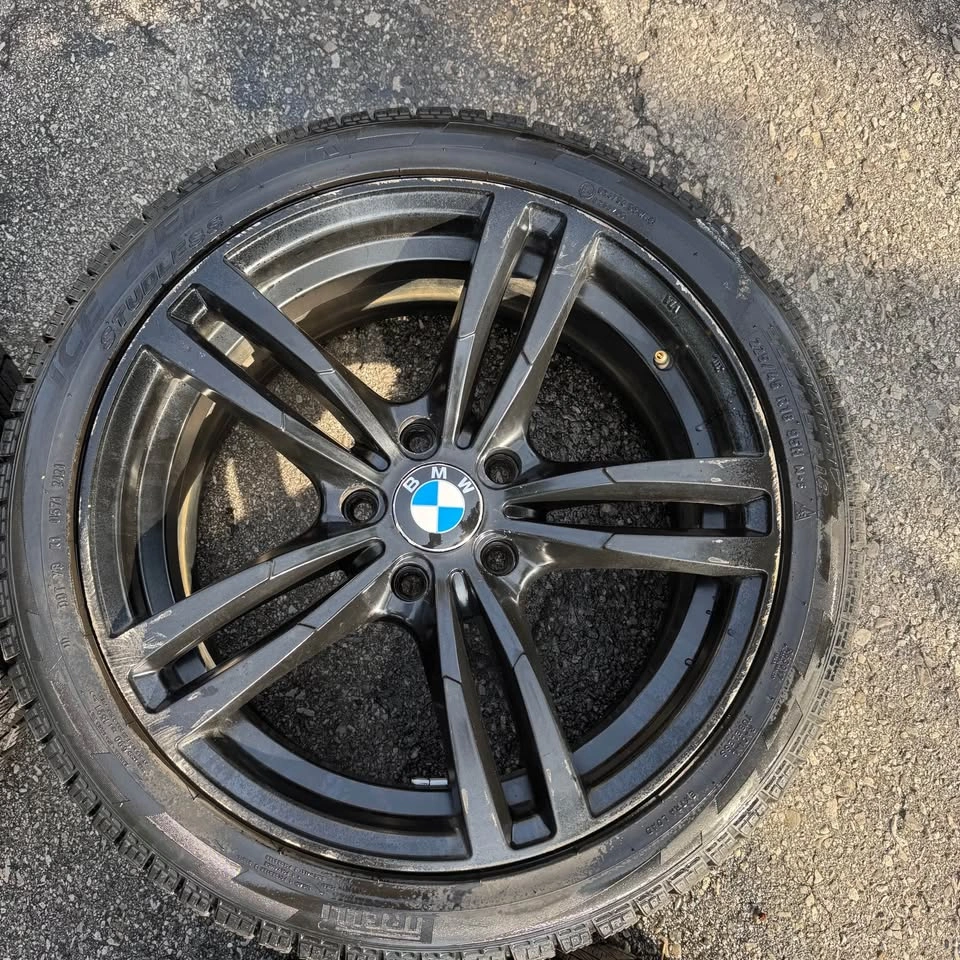 18” Black 437M Style Wheels + Winter Tires — 5x120 - photo 5