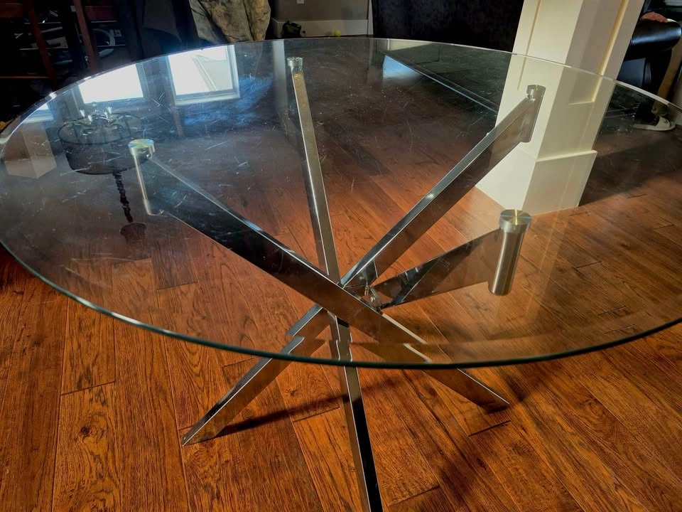 Round Glass Dining Table - photo 2