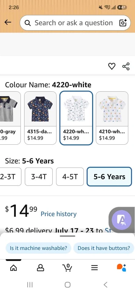 Toddler Baby Boys Dinosaur Printed Polo Shirt sku 0459 - photo 2