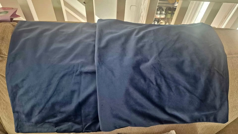 Set of 2 Dark Blue Velvet Pillow Covers Sku 0171