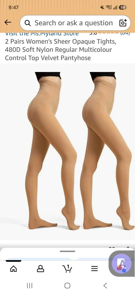 Ms.Myland 2 Pairs Women's Sheer Opaque Tights - photo 2