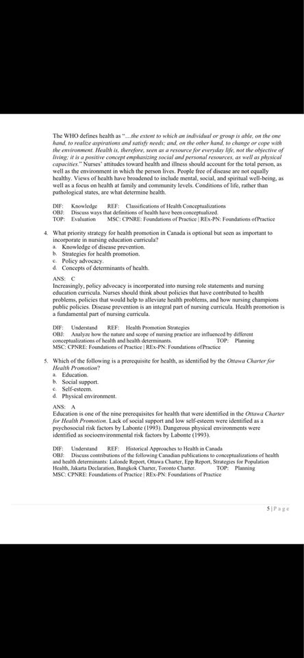 Test Bank: Potter and Perry's Canadian Fundamentals of Nursing 7 - photo 5