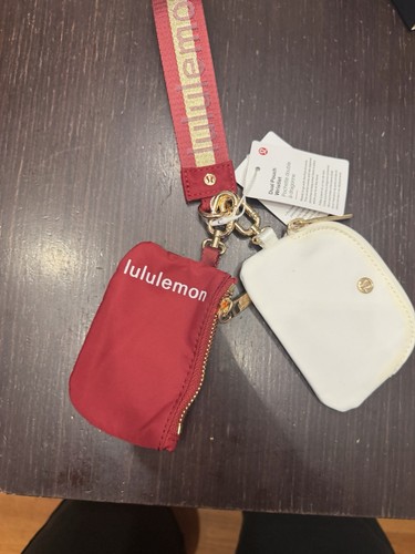 lululemon Dual Pouch Wristlet - red/ white Zipper 2-Piece Pouche