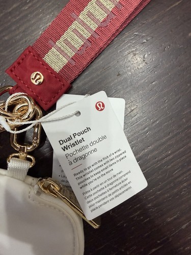 lululemon Dual Pouch Wristlet - red/ white Zipper 2-Piece Pouche - photo 2