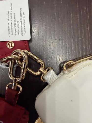 lululemon Dual Pouch Wristlet - red/ white Zipper 2-Piece Pouche - photo 3