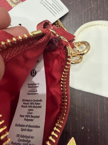 lululemon Dual Pouch Wristlet - red/ white Zipper 2-Piece Pouche - photo 4