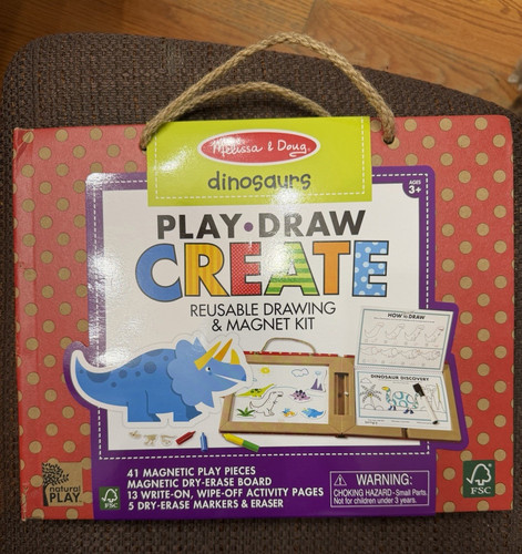 Melissa & Doug Play Draw Create Dinosaurs Reusable Drawing & Mag