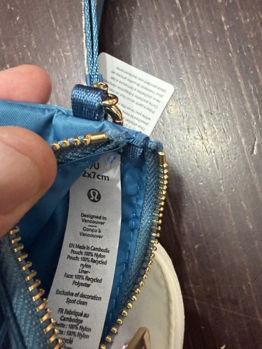 lululemon Dual Pouch Wristlet - Blue/White Zipper 2-Piece Pouche - photo 3