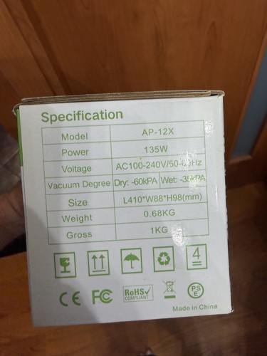 Janusoma AP-12X Vacuum Sealer 135W Black Auto/Manual - photo 5