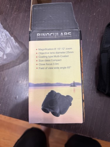 10x25 Compact Binoculars Multi-Coated Roof Prism Wide Angle Blac - photo 5