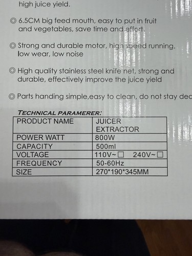 800W Stainless Steel Juice Extractor 500ml 3-Speed Easy Clean - photo 2