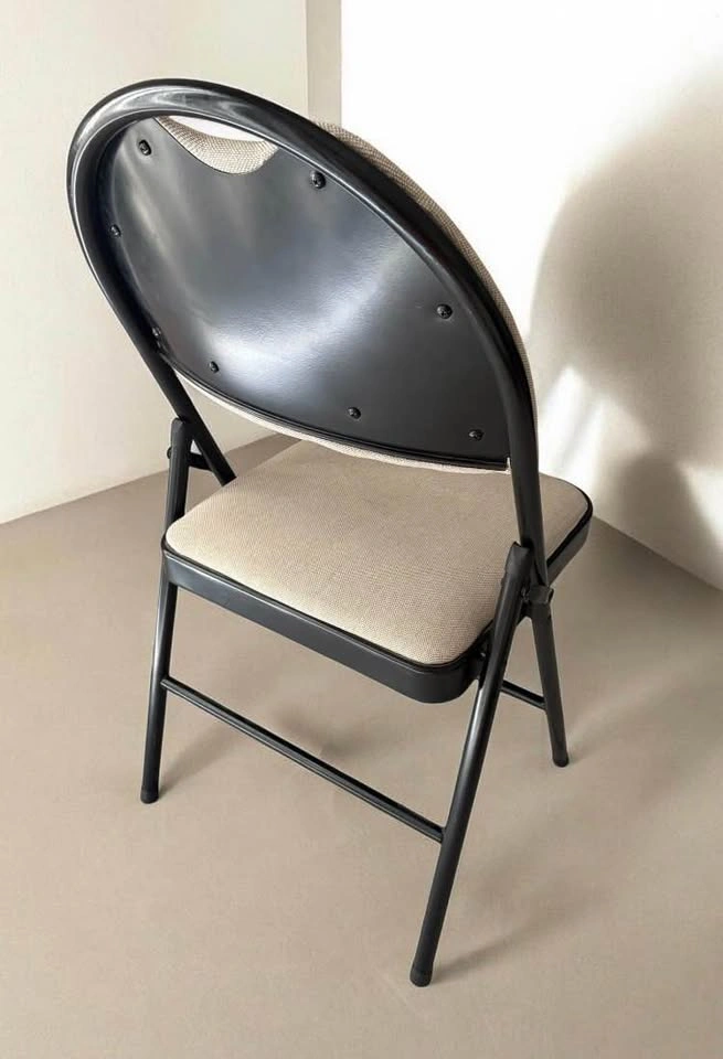 Beige Fabric Folding Chair with High-Density Foam - photo 2