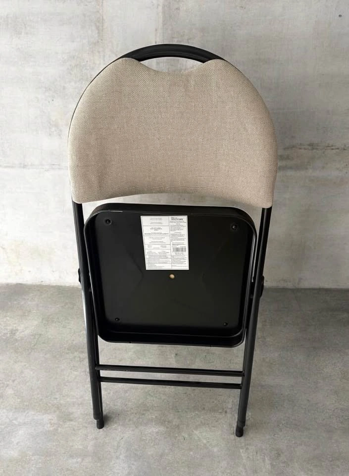 Beige Fabric Folding Chair with High-Density Foam - photo 3