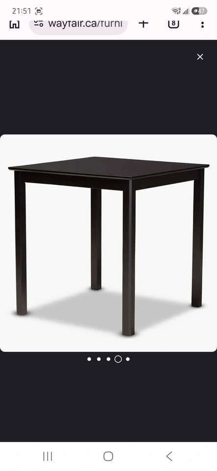 Espresso Wood Veneer Bar/Counter Height Table and 4 chairs - photo 5