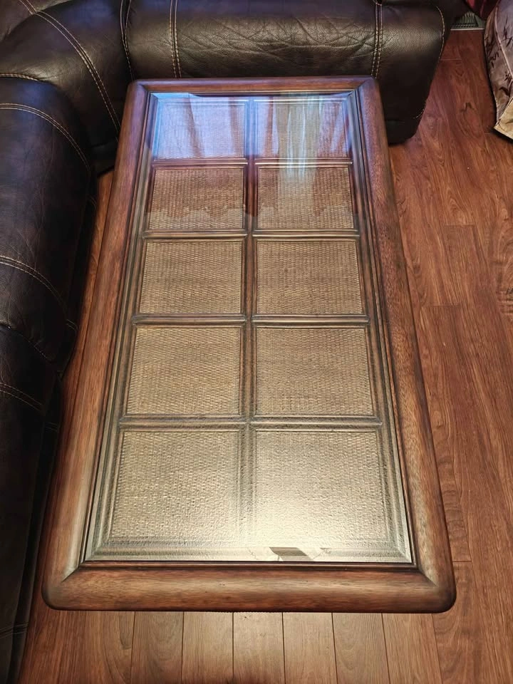 Living Room Bundle: Wicker & Glass Cabinet + Coffee Table - photo 4