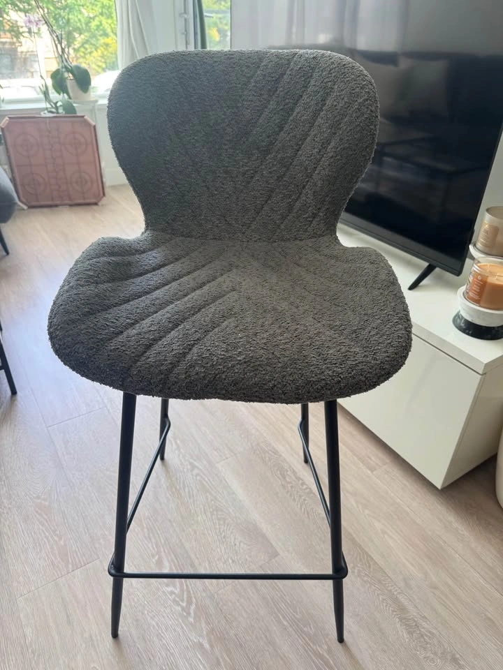 Grey Boucle Bar Stools - photo 3