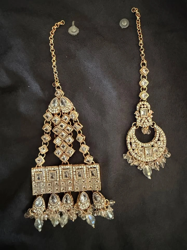 Gold & Clear Crystal Jewelry Set for Bride/wedding - photo 4