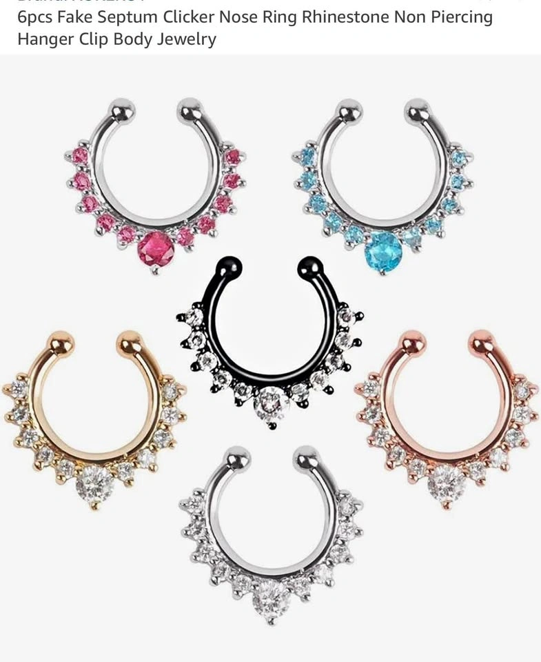 Non Piercing Septum Nose Ring 6pcs