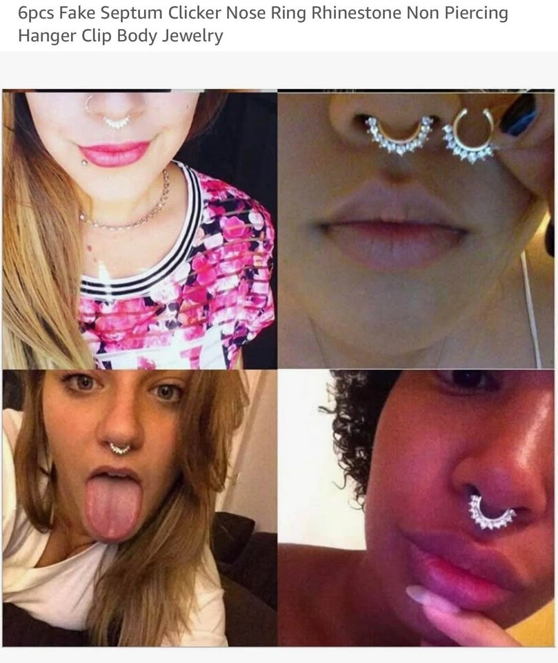 Non Piercing Septum Nose Ring 6pcs - photo 3