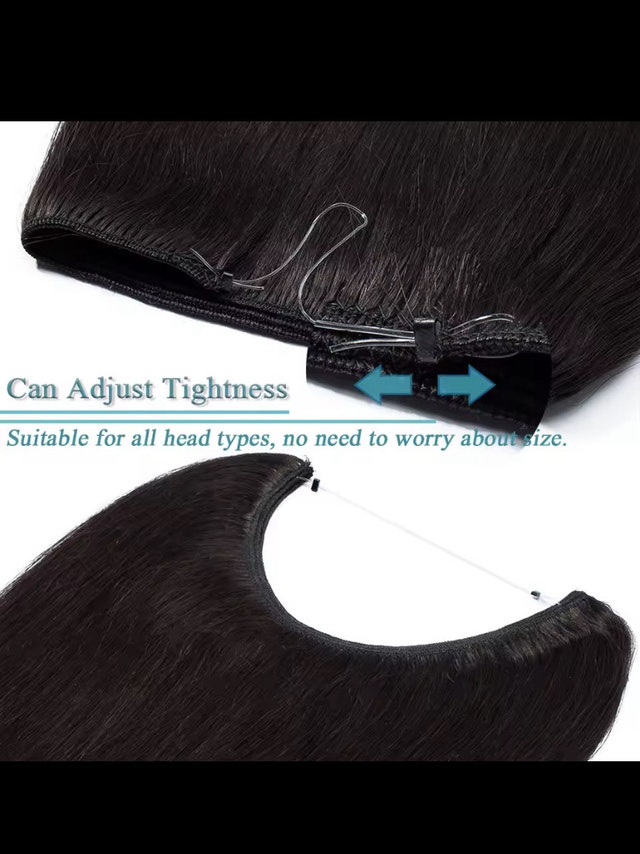 Synthetic hair extensions on rubber band dark brown - photo 4