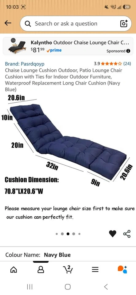 Chaise Lounge Cushion Outdoor - photo 5